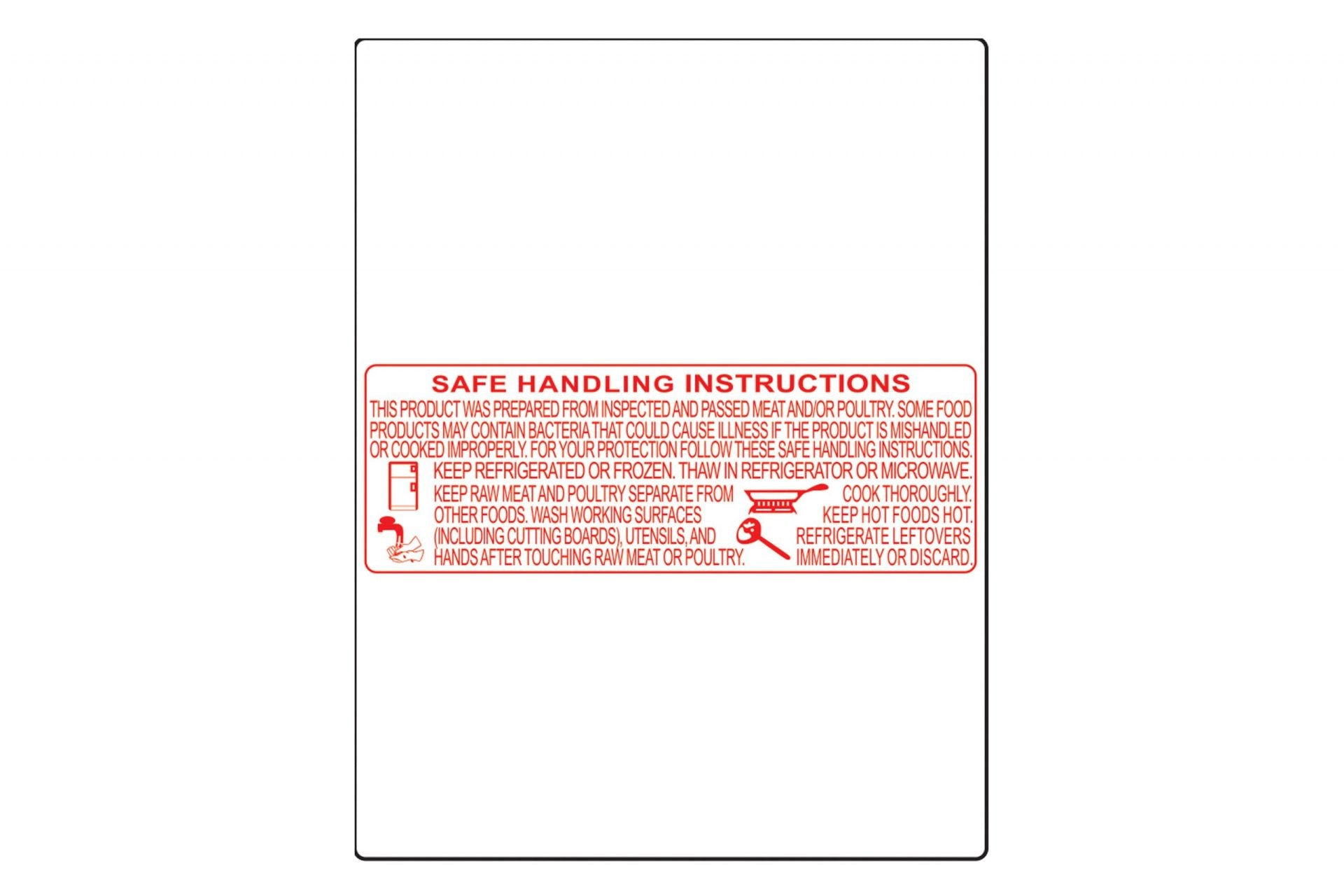 BL-8414, UPC and Safe Handling Instructions, Direct Thermal Label