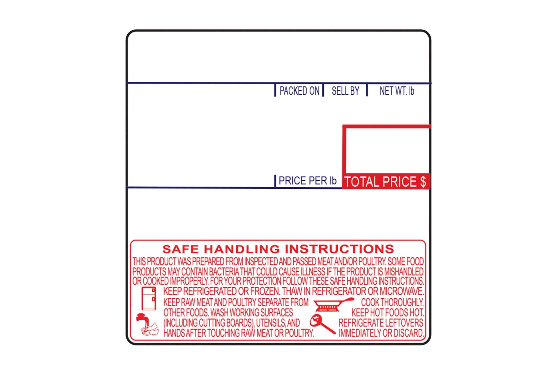 CL-8040, UPC Barcode, Safe Handling Instructions, Direct Thermal Label