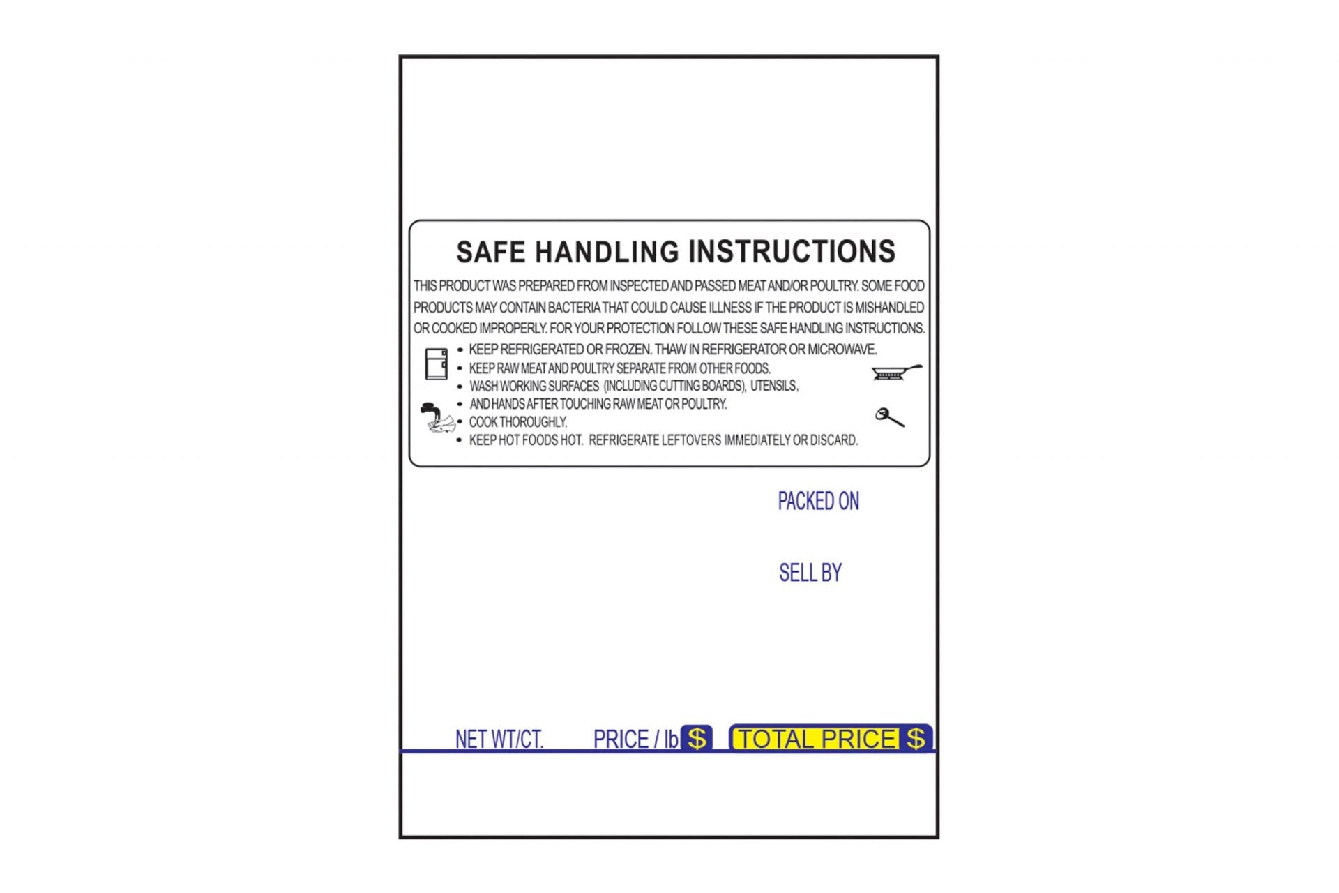 TL-2724, UPC with Safe Handling Instructions, Direct Thermal Label