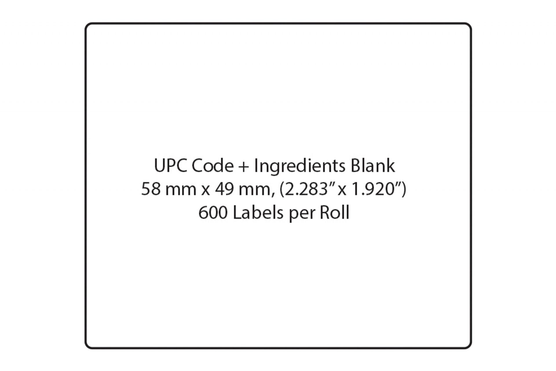 TL-4900 Blank, UPC Barcode, Direct Thermal Label