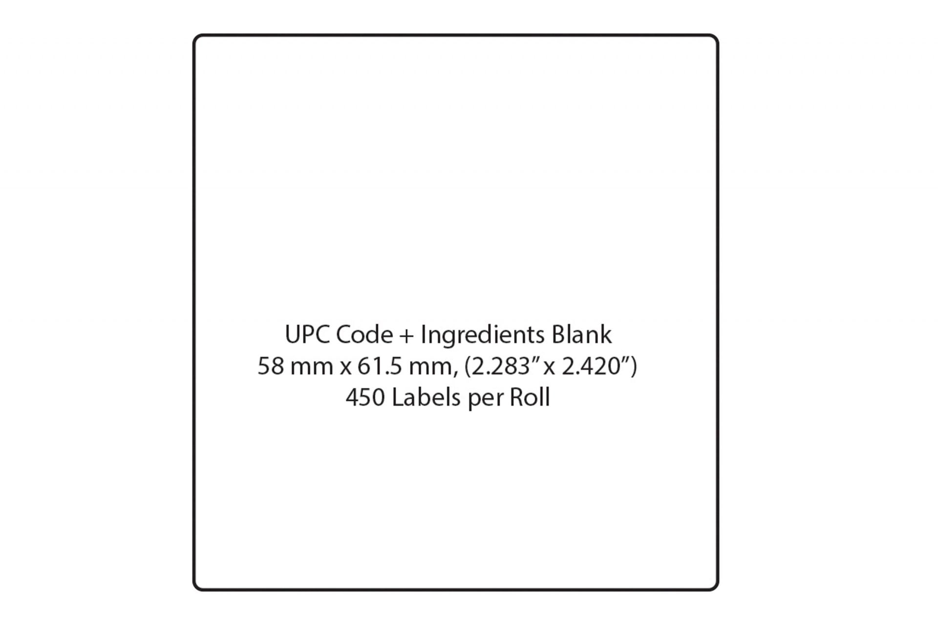 TL-4910 Blank, UPC Barcode and Ingredients, Direct Thermal Label