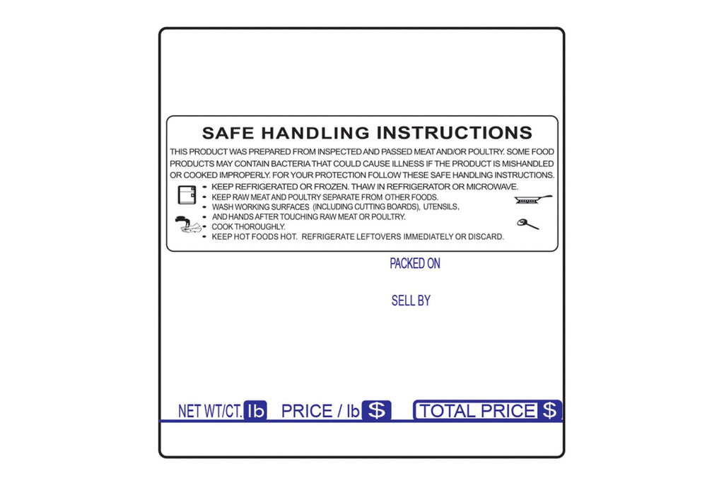 TL-4914, UPC Barcode with Safe Handling Instructions, Direct Thermal Label